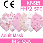Маска Kn95 ffp2 для взрослых, многоразовая маска Kn95, маска fpp2, гомологическая, 5 шт.