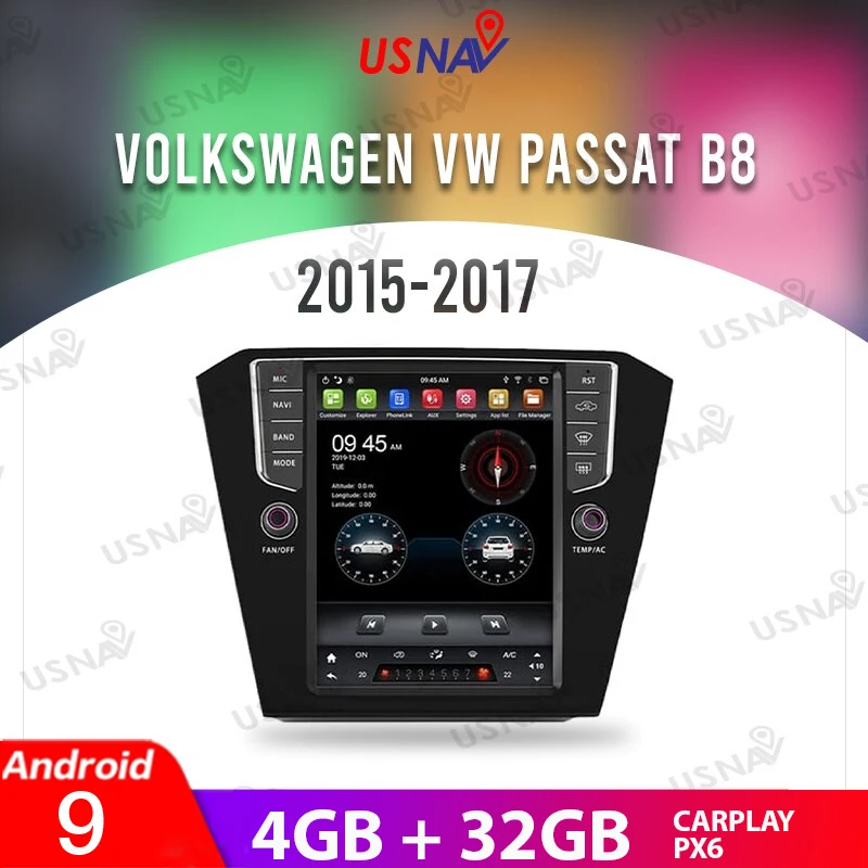 

USNAV Tesla Style Screen 10.4" Android 9.0 For Volkswagen VW PASSAT B8 2015-2017Car Multimedia GPS Navi Head Unit Carplay 4G+32G