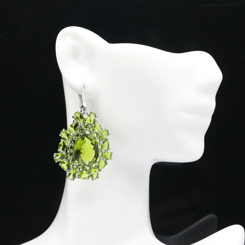 48x29 мм супер большой европейский дизайн 12g создан Зеленый Перидот CZ для Для женщин