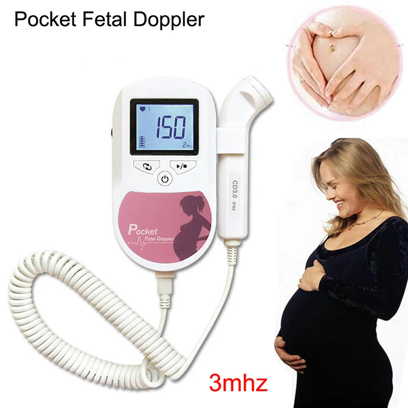 

Hot CONTEC 3.0MHZ Sonoline A Baby Sound C LCD Doppler Fetal Heart Rate Monitor Home Pregnancy Heart Rate Detector Pink