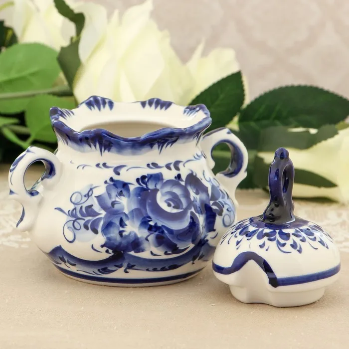 Сахарница Анимон 7×7×14 см гжель |