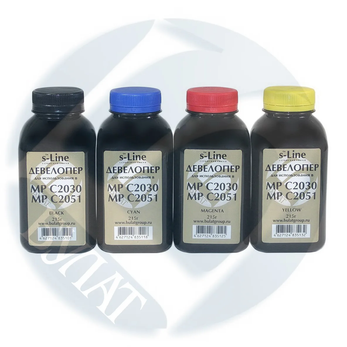 D8093001 Девелопер Ricoh Aficio MP C2030 C2051 банка 215г Black БУЛАТ s Line С2050 C2530 С2550 С2551|Тонер| |
