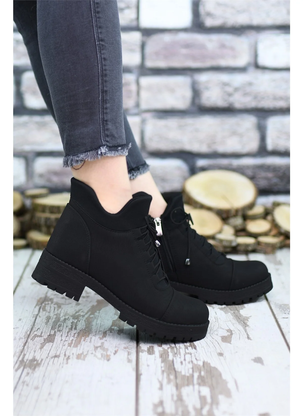 Riccon Black Women Boots 0012720 Female Winter Boots