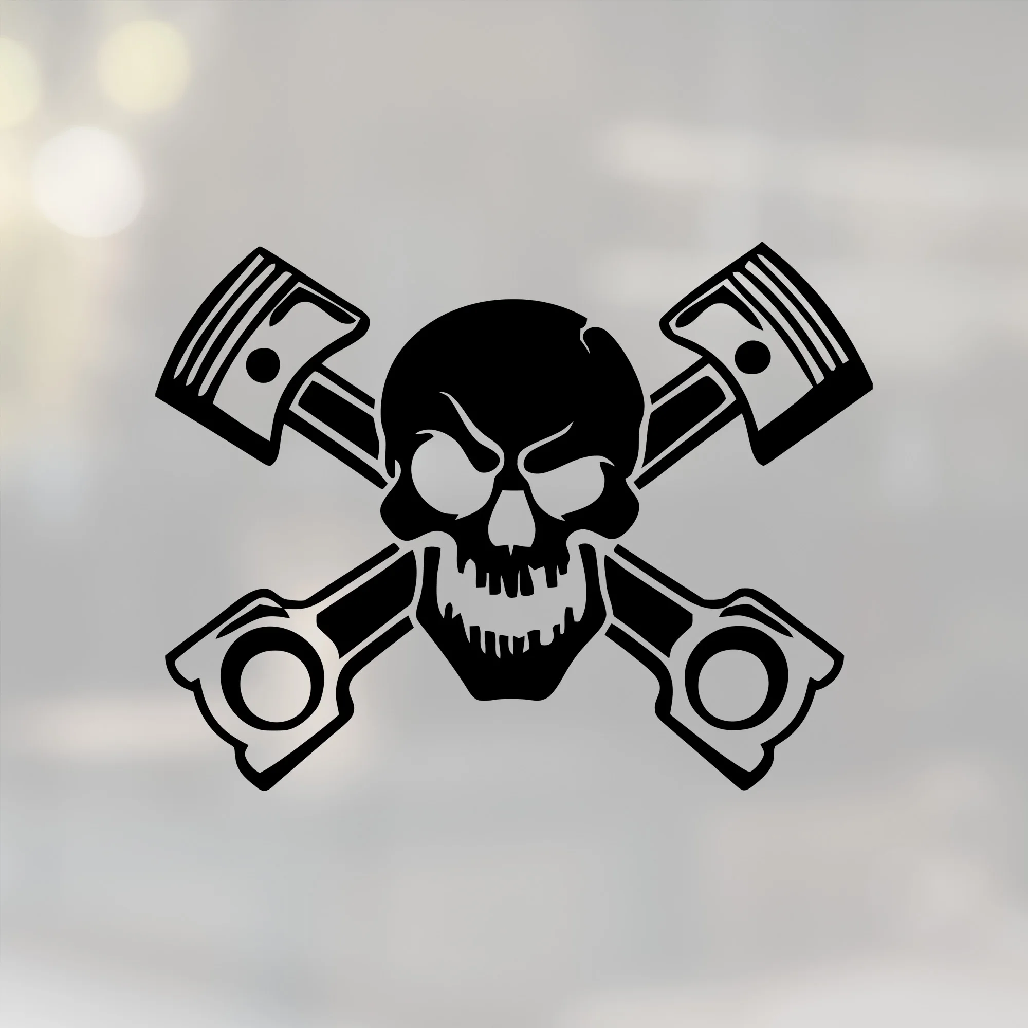 Наклейка на автомобиль Череп с поршнями | Автомобили и мотоциклы