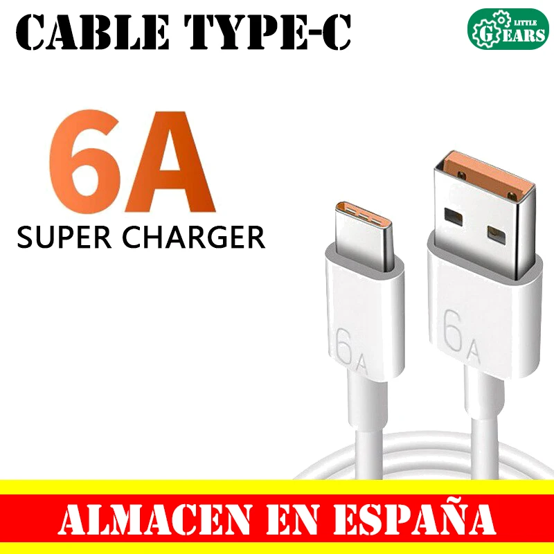Оригинальный кабель Xiaomi Type-C к для быстрой зарядки 6A передачи данных USB Type-c Huawei Oppo