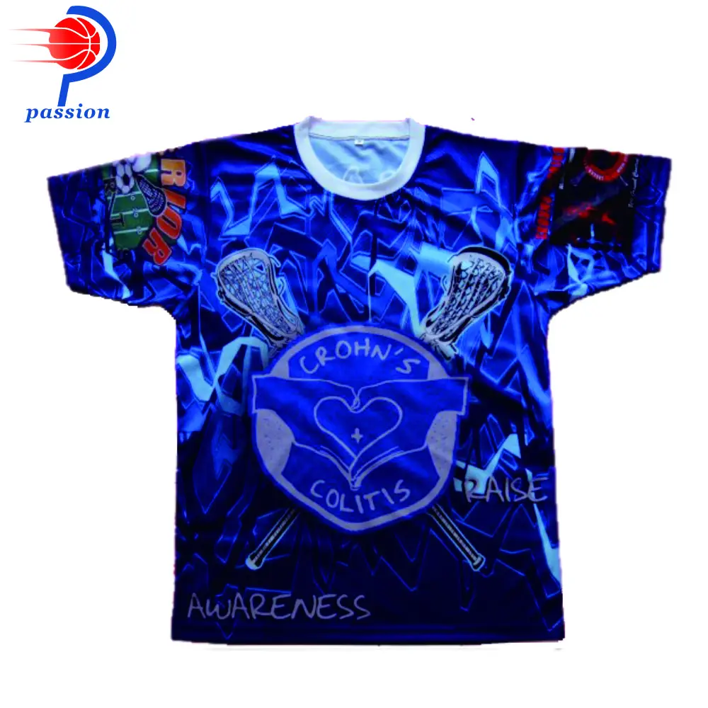 Темно синие летние футболки с круглым вырезом для Лакросса Бесплатная доставка