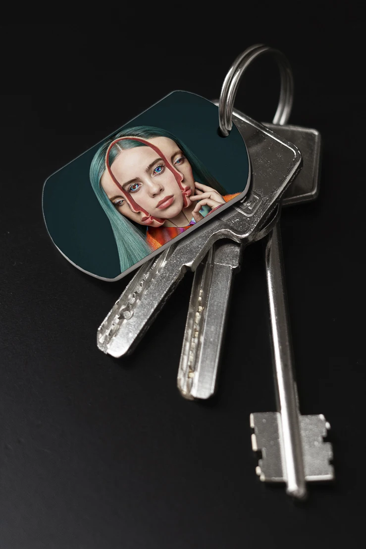 Брелок для ключей Билли Айлиш мужской женский аксессуар в виде жетона автомобиля