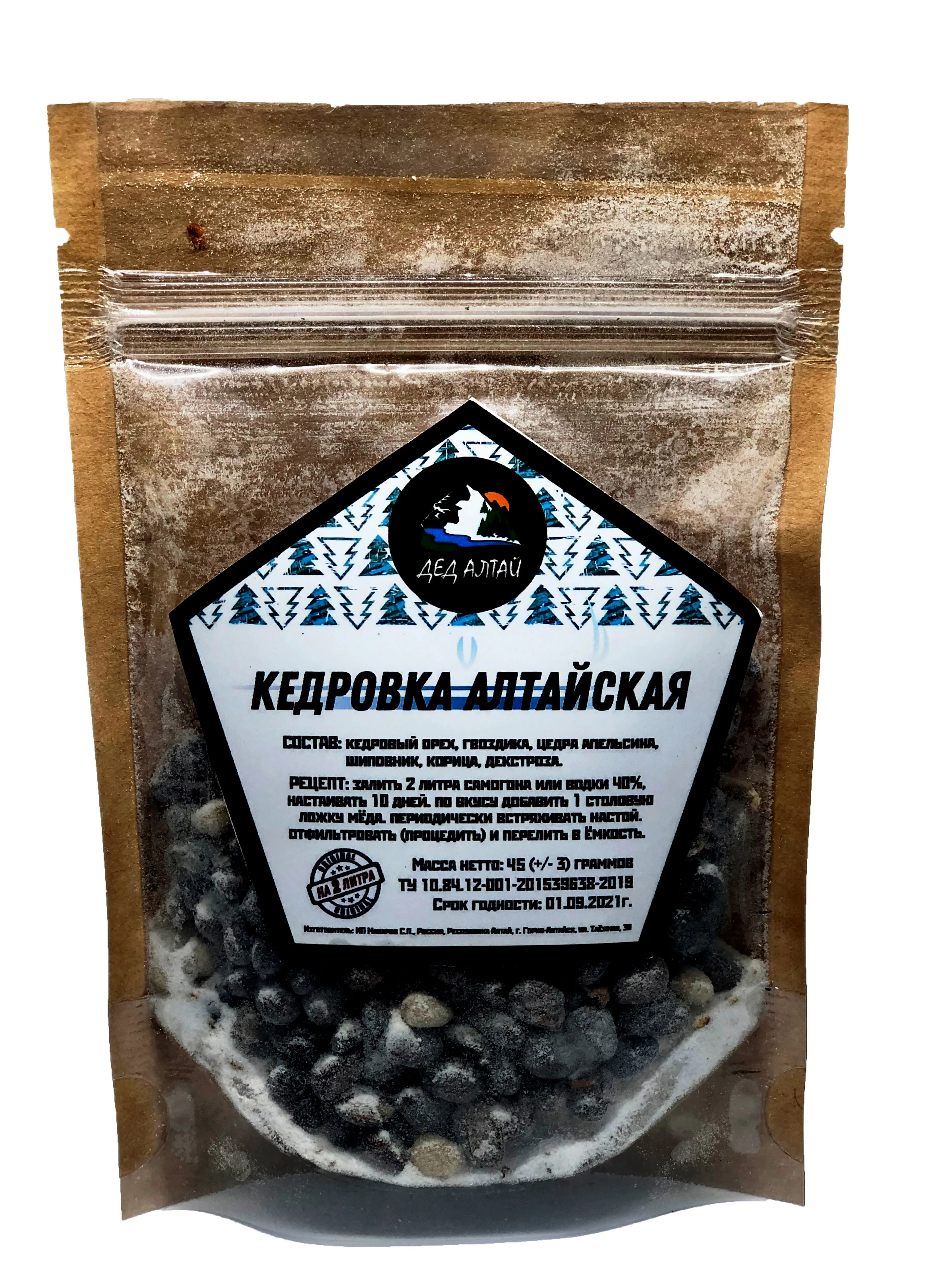 Набор трав и специй Дед Алтай Кедровка настойка кедровая самогон на кедровых