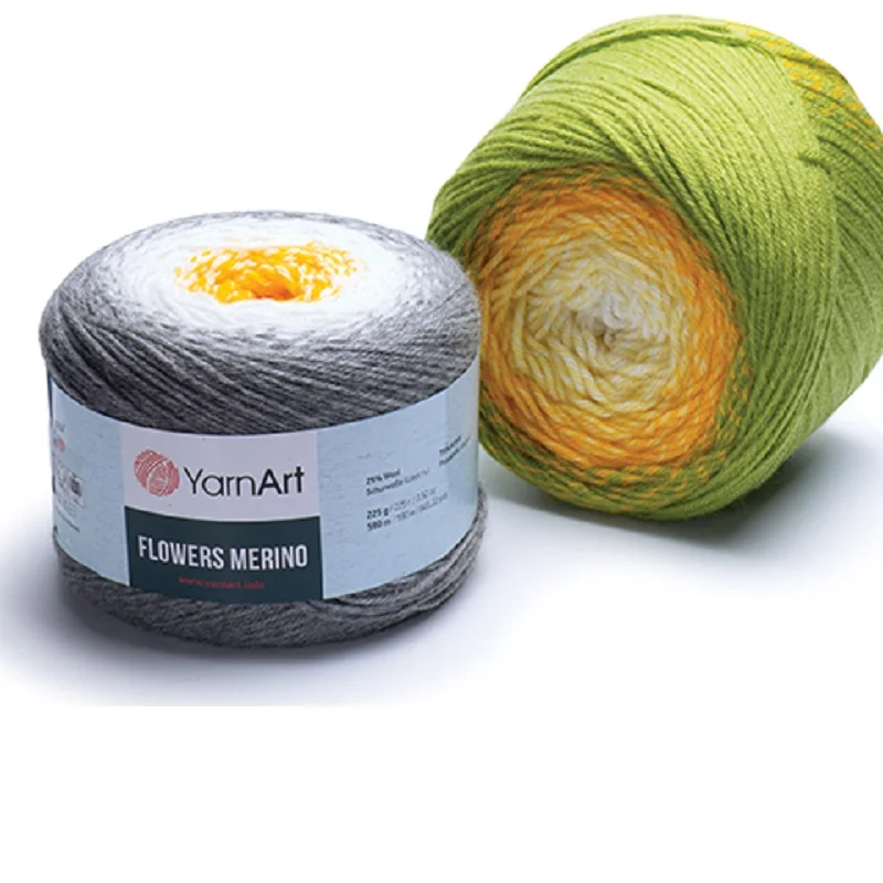 Yarnart цветы из мериносовой шерсти пряжа 225gr 590mt торт Градиент Радуга ручная вязка