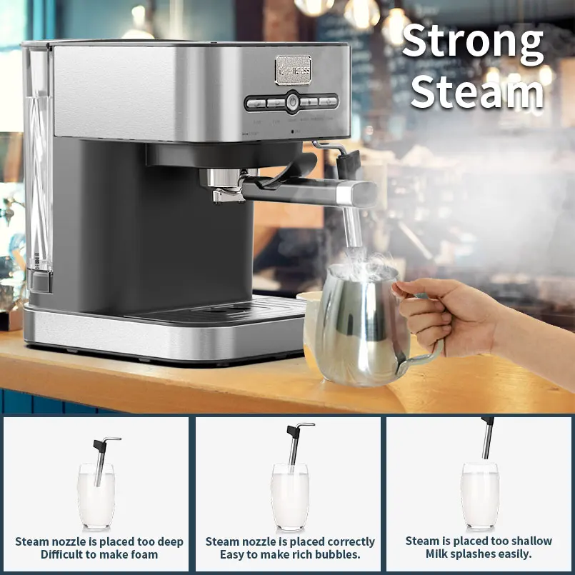 Кофемашина YAXIICASS для дома 15 бар Кофеварка Итальянского Типа полуавтоматический