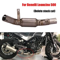 titanium alloy mid link pipe exhaust tube connect section delete stock catalyst for benelli leoncino 500 motorcycle