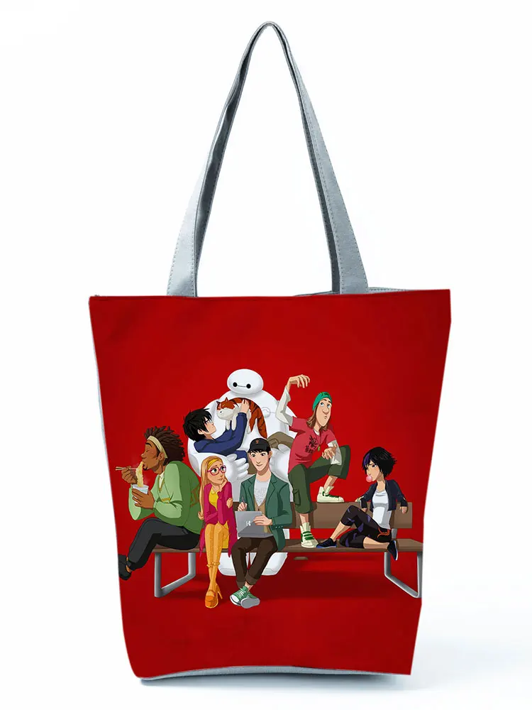 

Сумки больших героев Диснея, вместительные дамские сумочки на плечо, многоразовые дорожные пляжные тоуты с мультяшным рисунком Baymax