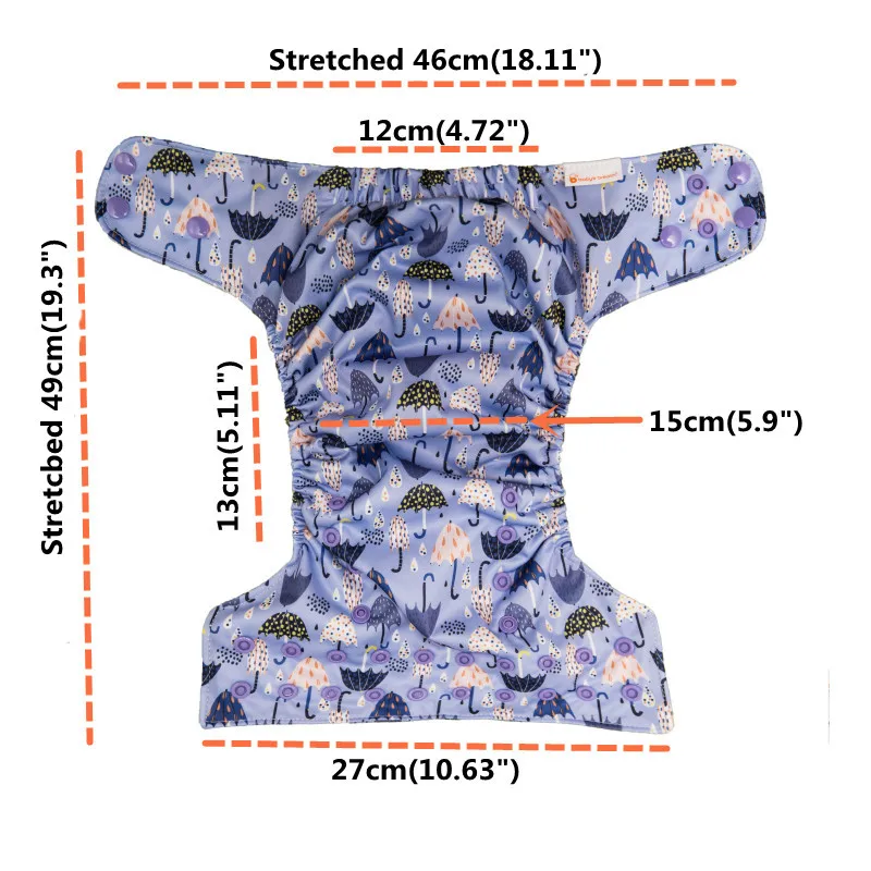 Тканевые быстросохнущие подгузники с двойной ластовицей моющиеся Экологичные