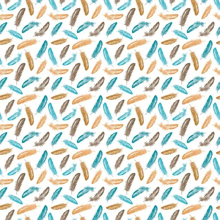 

Curtain Bird Feathers Pattern Modern Nature Theme Art in Turquoise Brown Colors Tribal Stylish Decorative Print