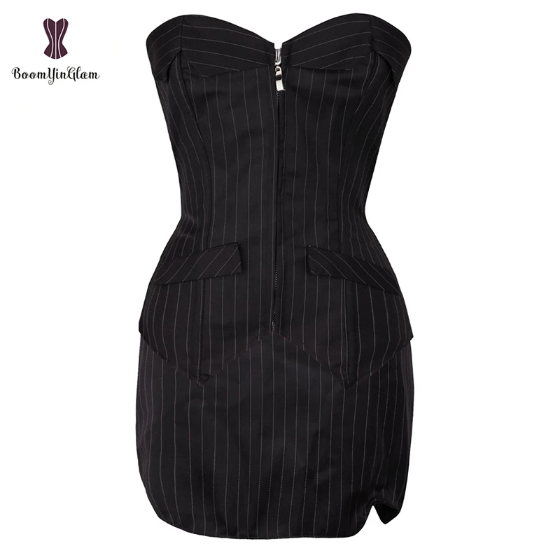 Женский Бюстье в полоску корсет топ с юбкой на шнуровке|Бюстье и корсеты| |