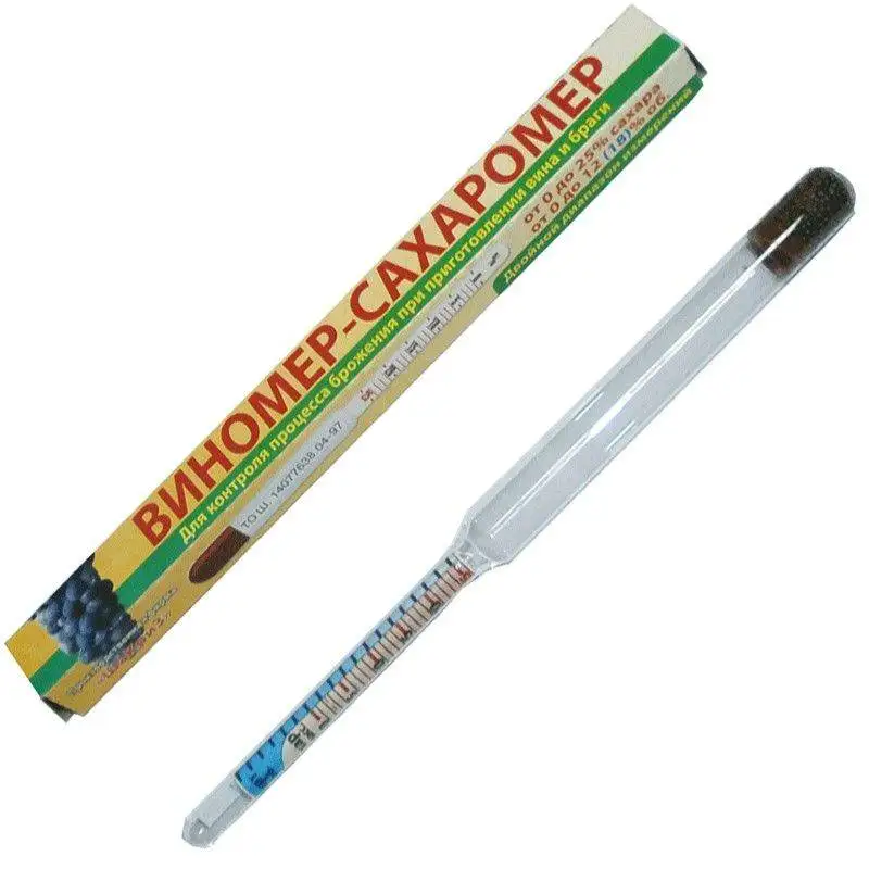 Виномер бытовой 0-25 гр. об. (российский) для измерения крепости вина и количества