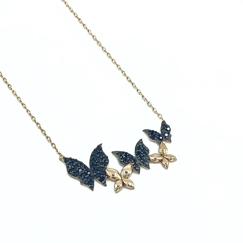 4 four Black Butterfly Silver Necklace | Украшения и аксессуары