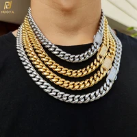 drop shipping service 12mm silver white gold pave 5a cz diamond iced out hip hop jewelry cuban link chain