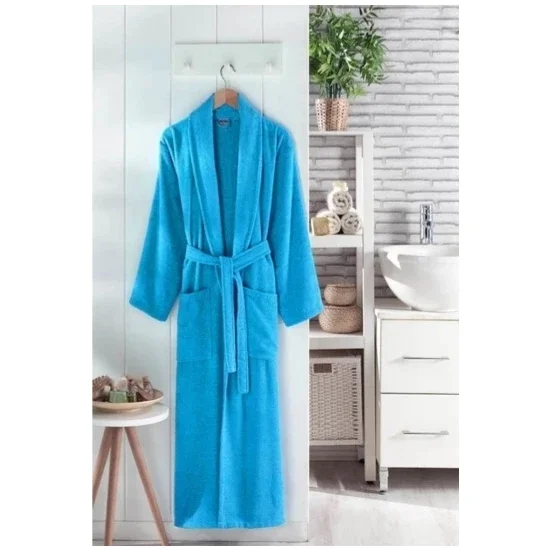 

Синий мягкий хлопковый Халат WONDERFULSOFTTextile, бесплатная доставка
