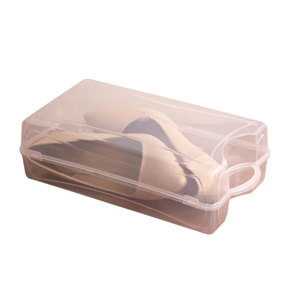 

Plastic Women's Shoe Storage Box Durable Material Brown New Stylish Useful Modern Comfortable No Smell Convenient Handle