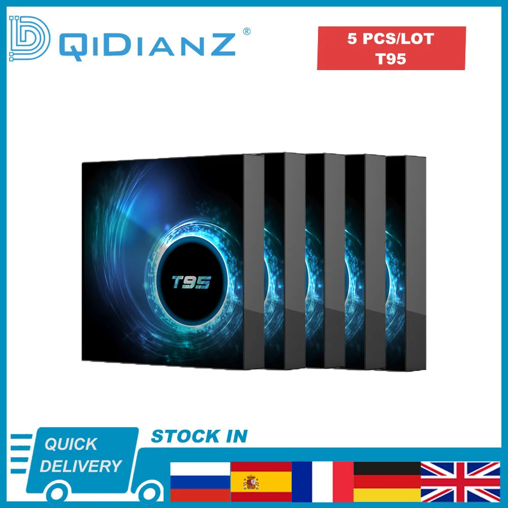 5 шт./комплект ТВ приставка T95 на Android 10 0 4k 1080P HDR Allwinner H616 четырехъядерный процессор