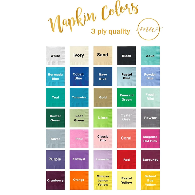 Personalized Napkins Printed Wedding Custom Monogram Bridal Shower Cocktail Beverage Luncheon Dinner Guest Towel | Дом и сад