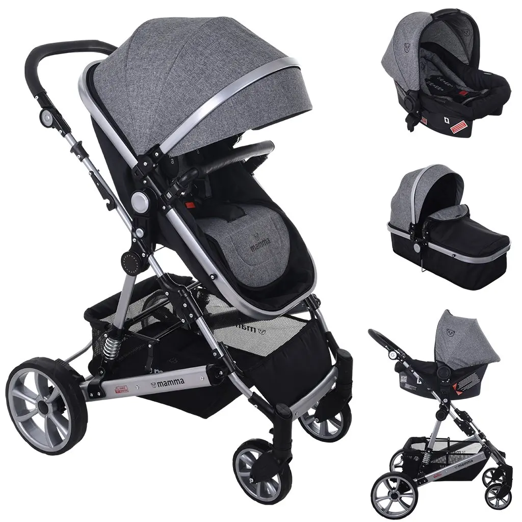 Baby Stroller 3 in 1,Hot Mom Travel System High Land-scape With Shock Absorber in 2022 Folding Carriage For Newborns  Kids