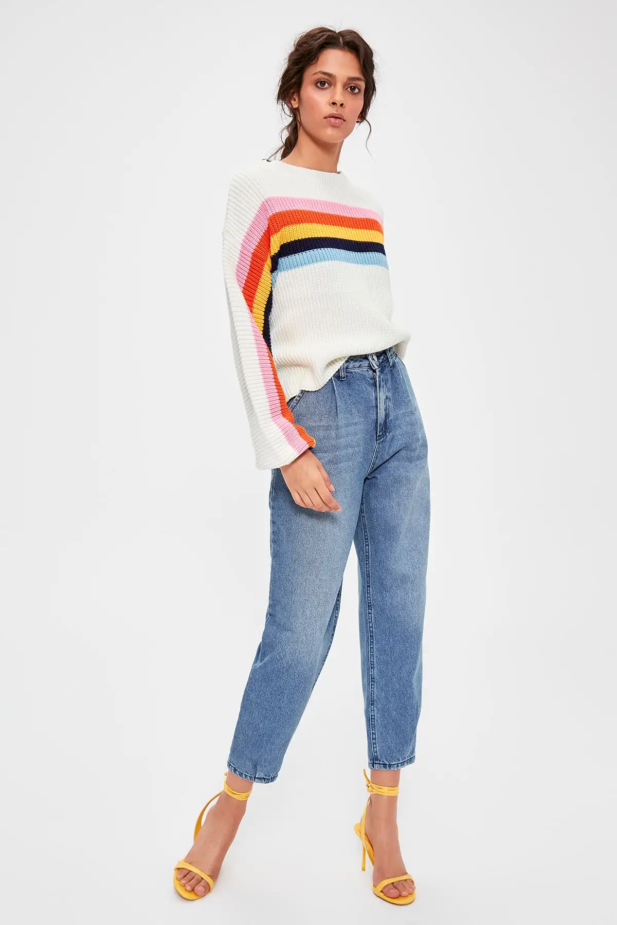 Джинсы с высокой талией в складку TWOAW20JE0195 |