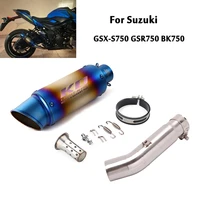 for suzuki gsx s750 gsr750 bk750 slip on exhaust system muffler baffles pipe removable db killer escape middle link section