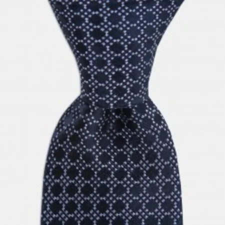 

Blue print navy blue silk tie 67827880