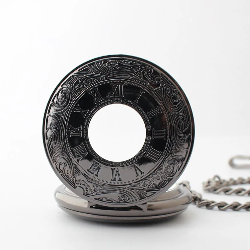 Vintage Blue Glamour Pocket Watches Mechanical Automatic Steampunk Retro Bronze Unisex Pocket&Fob Chain Watches reloj hombre