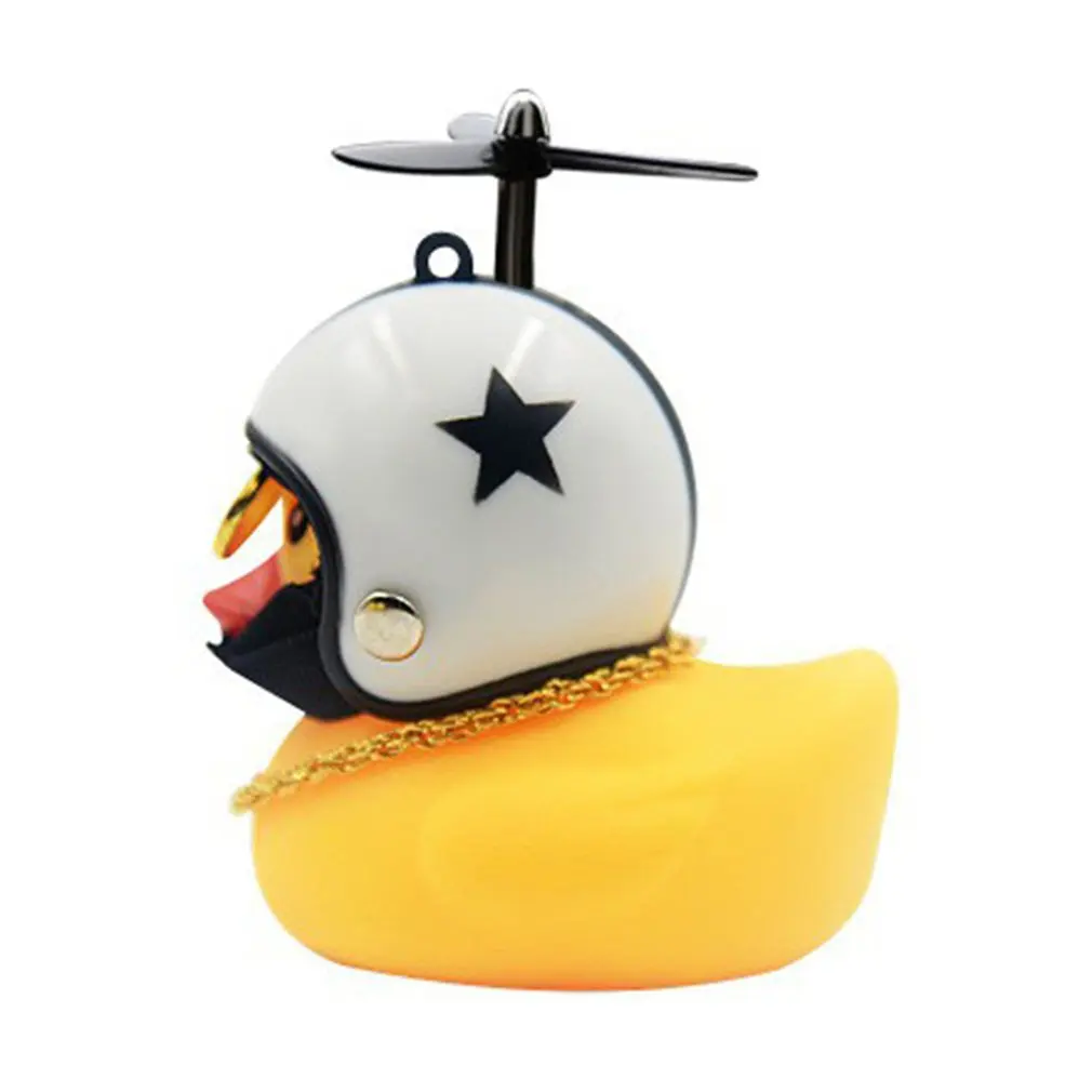 

Car Duck With Helmet Pendant Small Yellow Duck Road Bike Motor Helmet Riding Cycling Accessories Without Lights Decoration