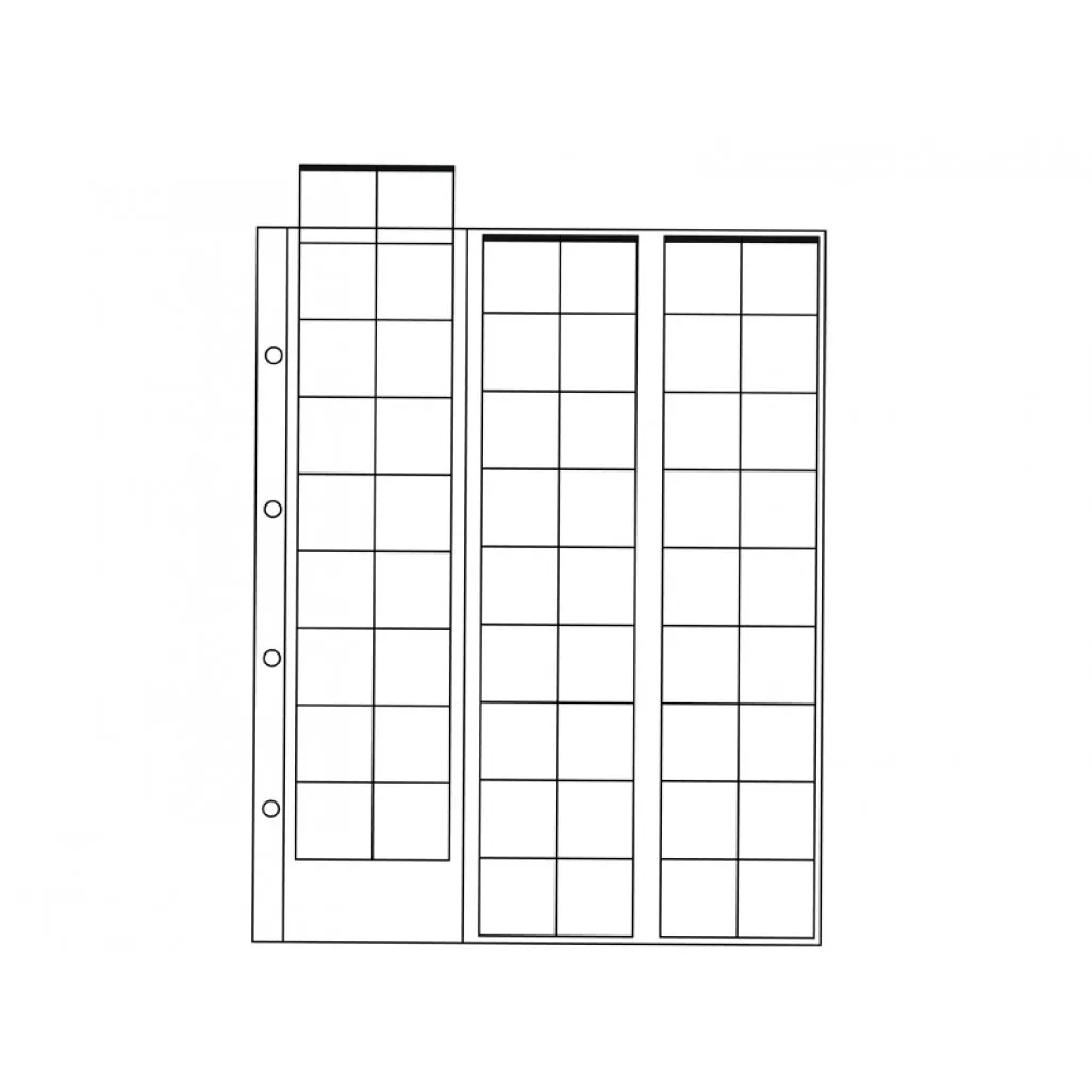 Лист для 54 монет 'СомС' (Россия). Скользящие. Формат Optima. 1 шт. |