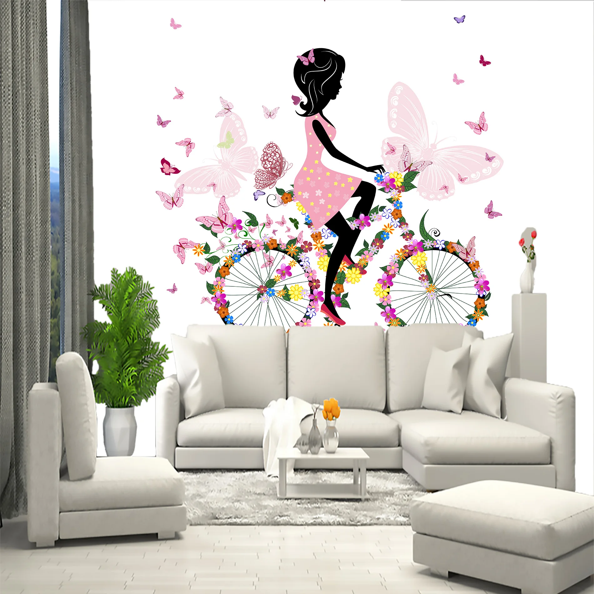 Детские 3D фотообои для девочки стильные оригинальные обои на стену детской