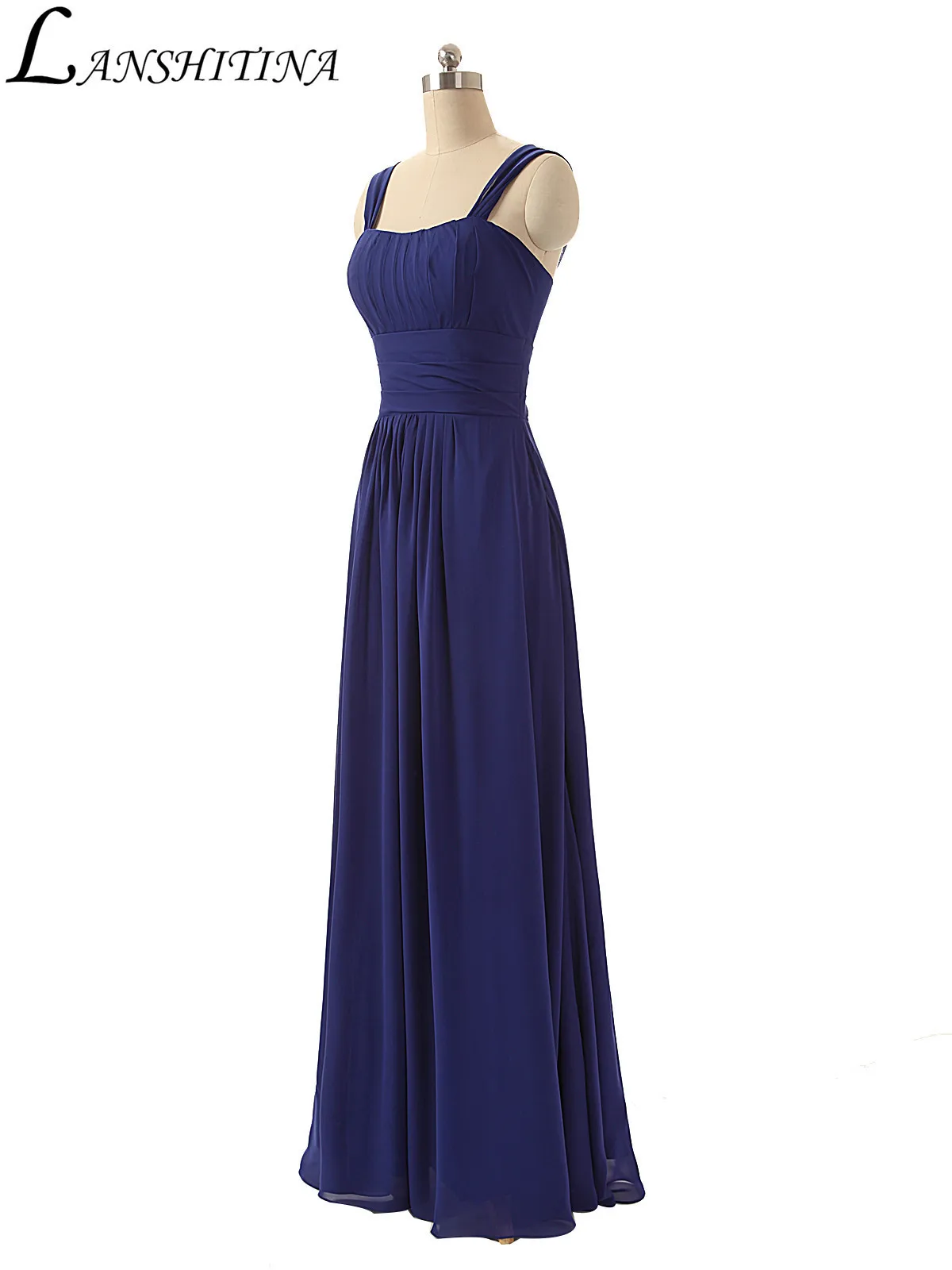 

Classical A-line Square Collar Floor Length Chiffon Evening Dress