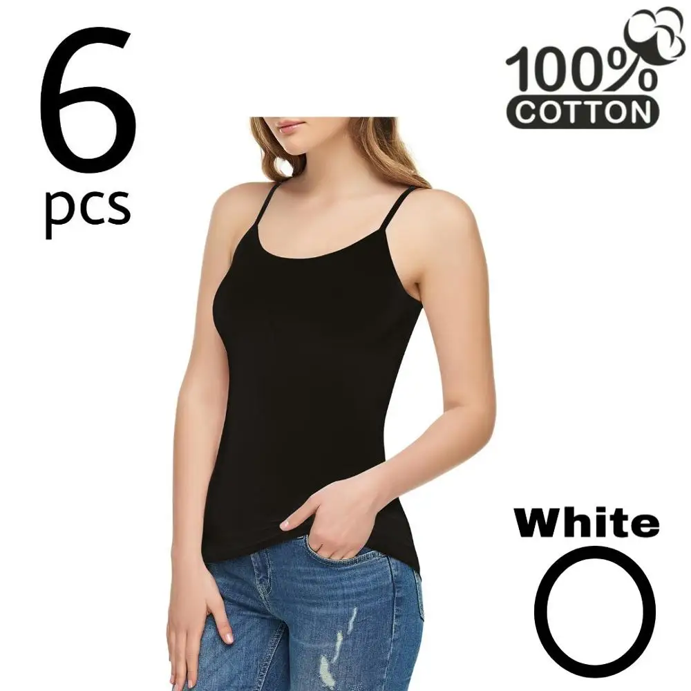 Женское подвесное нижнее белье 6 шт. женское из хлопка и лайкры с широкими плечами