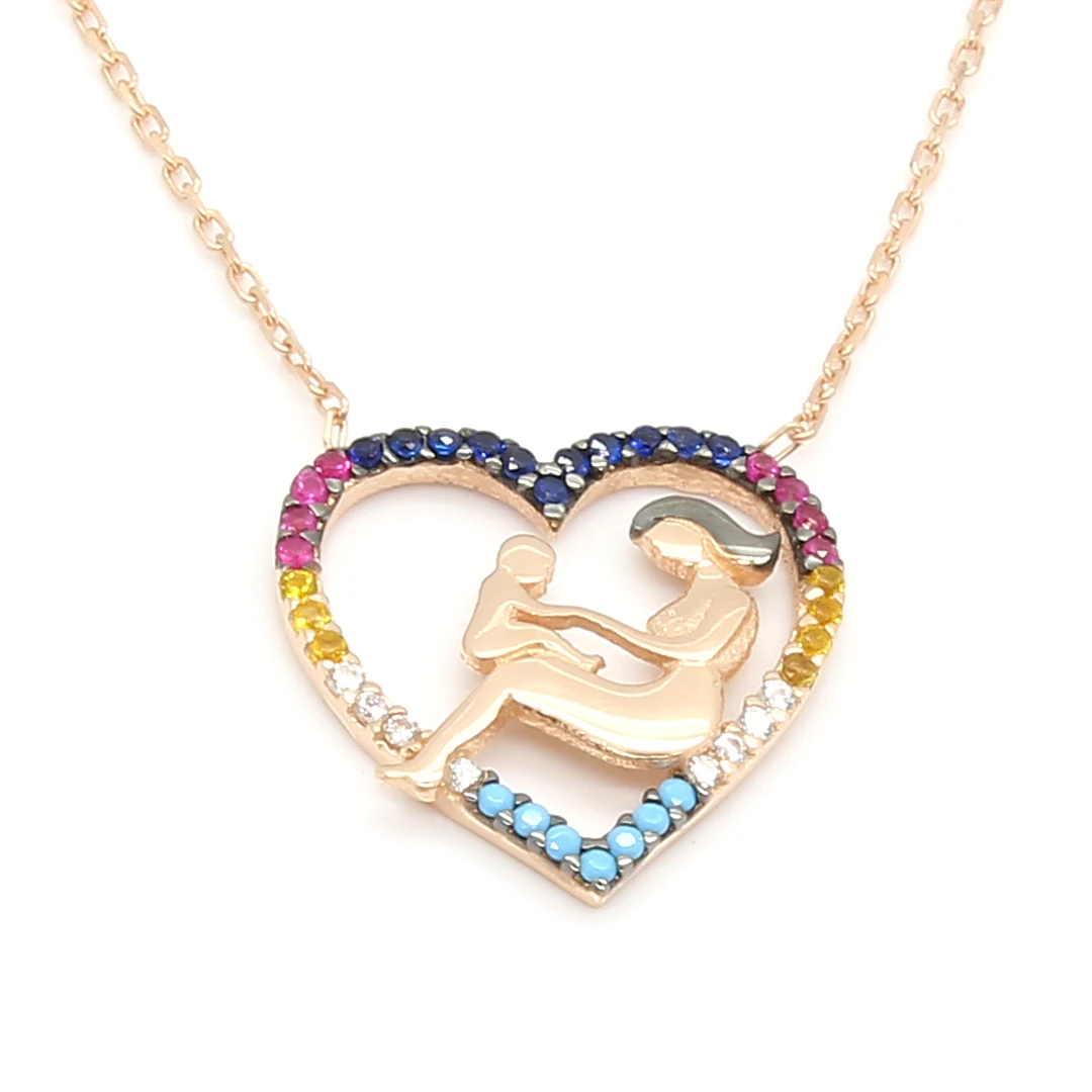 

Wholesale 925 Silver Fashion Baby Mother Day Gift Boho Family Custom Mama Necklace Trendy for Women Turkish Jewelry 10 Pieces