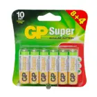 Комплект щелочных батареек АА (LR6), 12 шт, для будильников, часов, радиотелефонов, клавиатур, пультов (GP 15A84-2CR12)