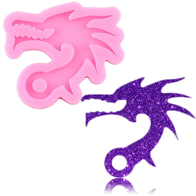 

Суперглянцевая силиконовая форма для брелоков в виде летающего дракона, Подвески ручной работы, формы для эпоксидной смолы, ювелирное изде...