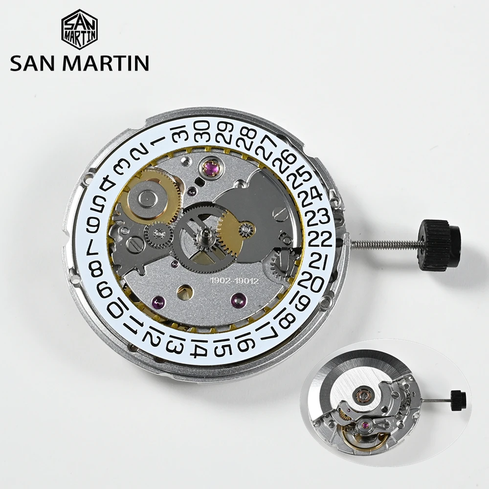 Watch Automatic Mechanical Movement PT5000 3H Self-Wind Movt Replace Accessories White Date Window High Accuracy 28800 VPH Clone |