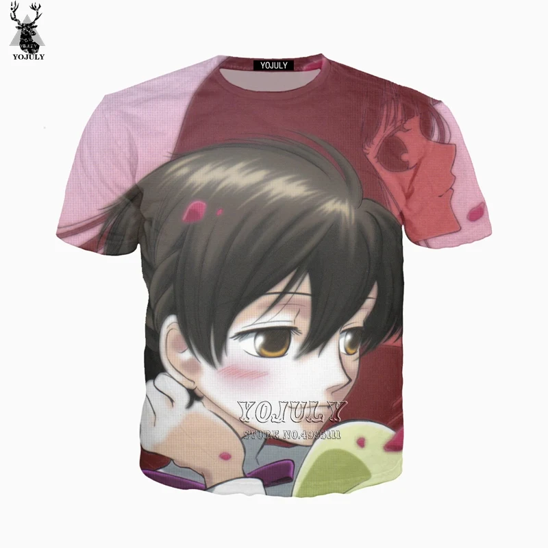 YOJULY 3D принт унисекс аниме Ouran старшеклассник клуб Повседневная Harajuku футболка с короткими рукавами хипстерская уличная одежда A737 - Цвет: 15