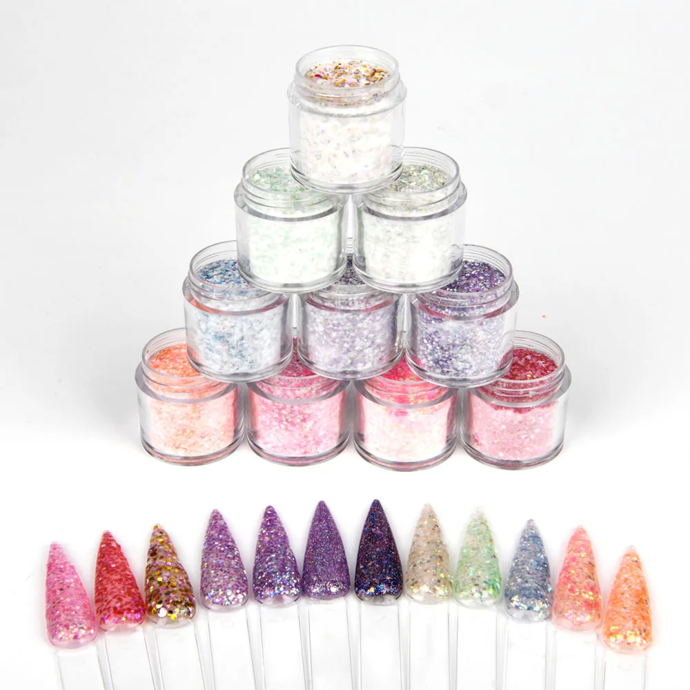 

1Kg Nail Glitter Mix with Acrylic Powder in Bulk Shiny Crystal Dust Fast Drying Long Fasting Collections of Dipping Powder Te#61
