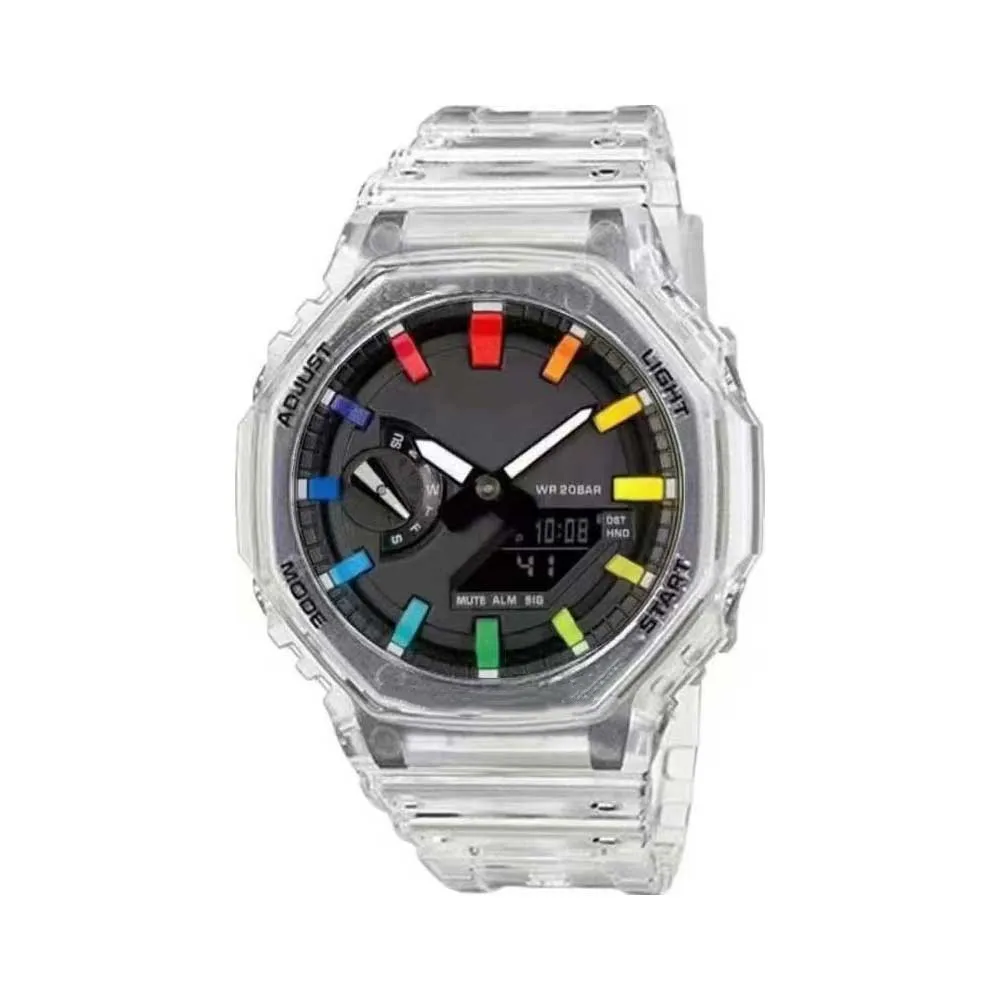 

NEW multi-function GA 2100 LED dual display men's Casual sports octagonal watch electronic digital women's Silicon couples watch