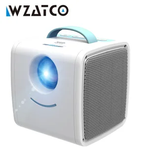 Портативный проектор WZATCO Q2, мини-проектор для детей, 700 лм, HD, LED домашний мультимедийный проектор