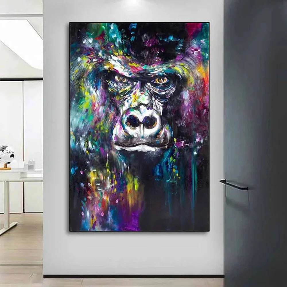 

Graffiti Art Orangutan Canvas Painting Monkey Animal Posters and Prints Modern Wall Home Decor Pictures Frameless Cuadros