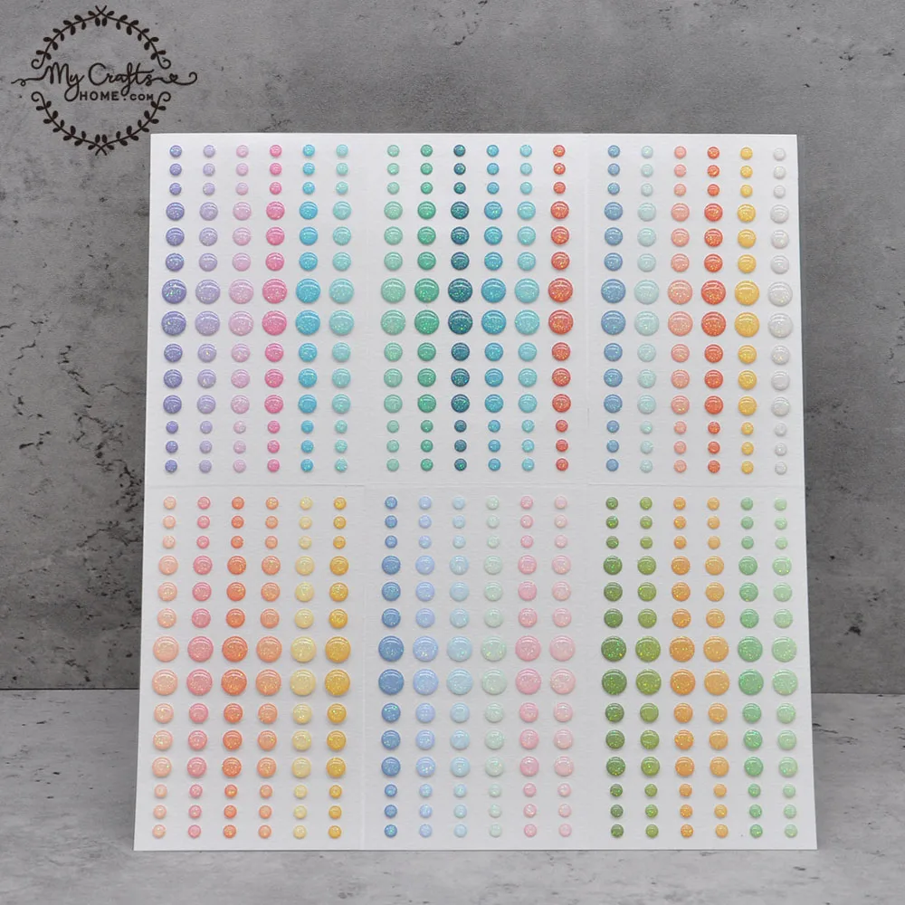 

Dots Sticker 6Sheets/SET Scrapbooking Sparkle Glitter Stickers Sugar Sprinkles Self- Adhesive Enamel Resin DIY Sticker Rhineston