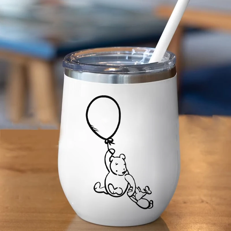 Winnie the Pooh and Piglet Decals Water Bottle Mug Cup Stickers Decor Funny Friends Vinyl Sticker For Laptop Phone Car Window