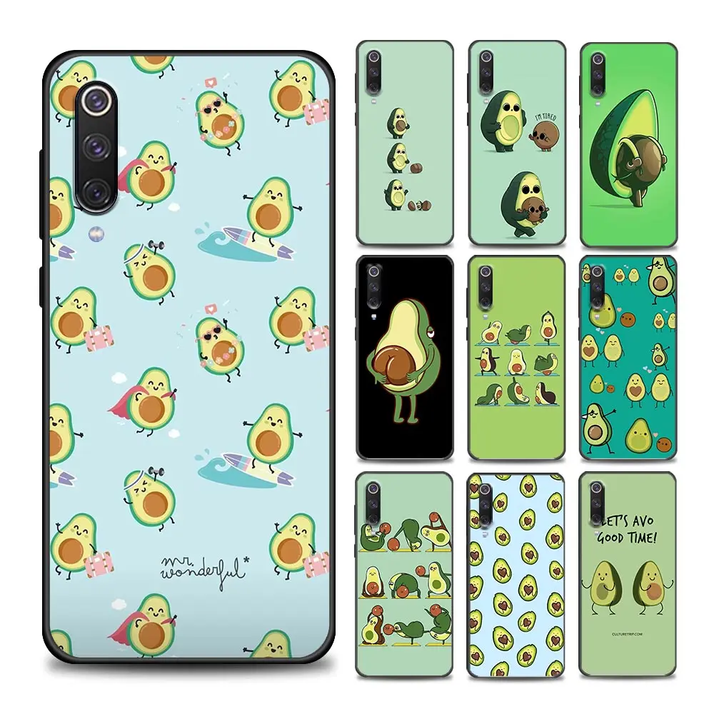 

Cute Cartoon Avocado Phone Case for Xiaomi Mi A2 8 9 Lite SE Pro 9T CC9 E Note10 5G 10T S Pro Lite Soft Silicone Cover Coque