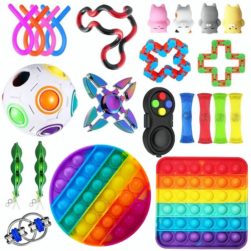 

a# Fidget Toys For Adult Kids Stress Reliever Autism Simple Dimple Poppit Toy Bubble Pop Sensory Toy Gift антистресс шары Toys