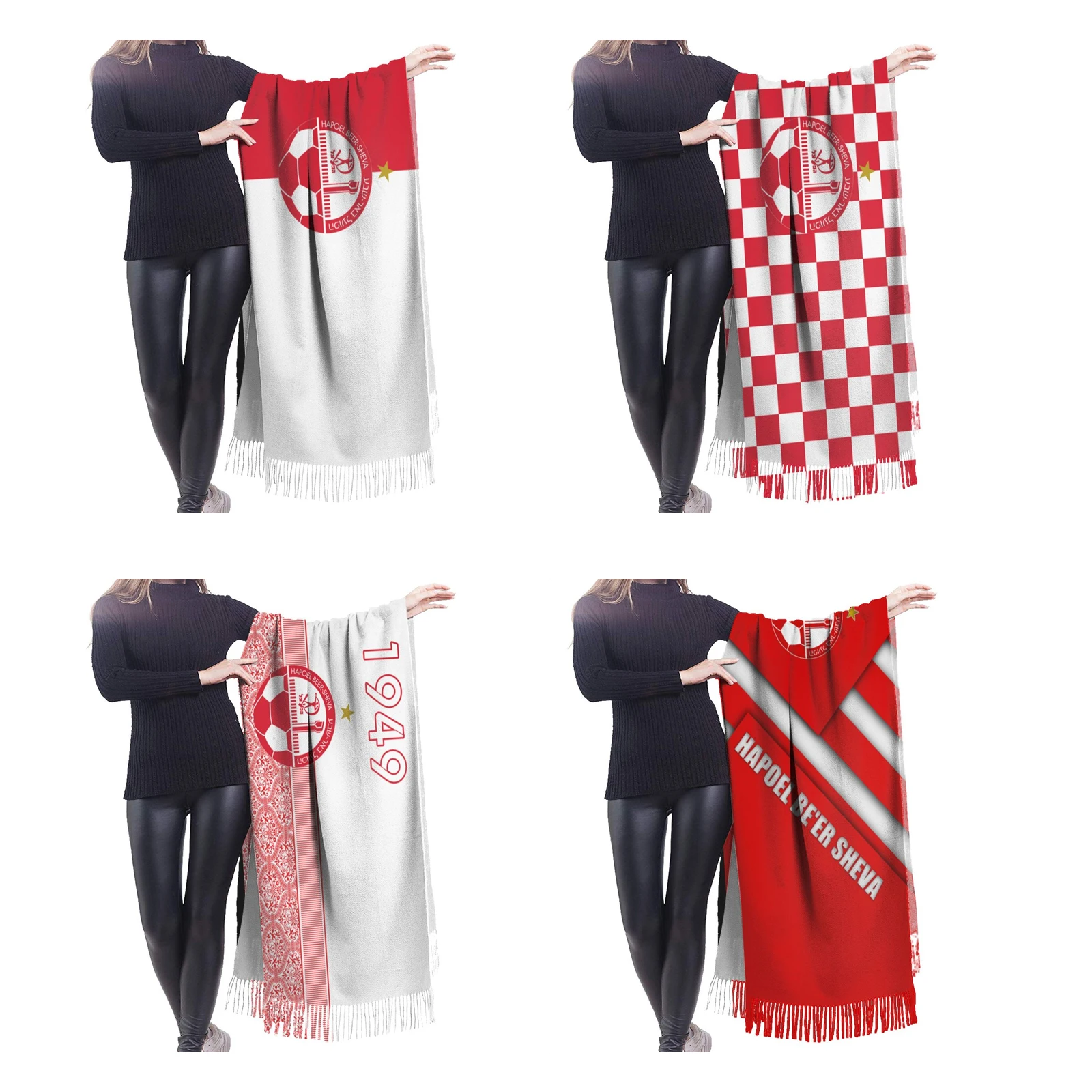 

Israel Hapoel Beer Sheva Fc Womens Scarf Cashmere Feel Pashmina Shawl Wraps Soft Warm Winter Long Large Scarves